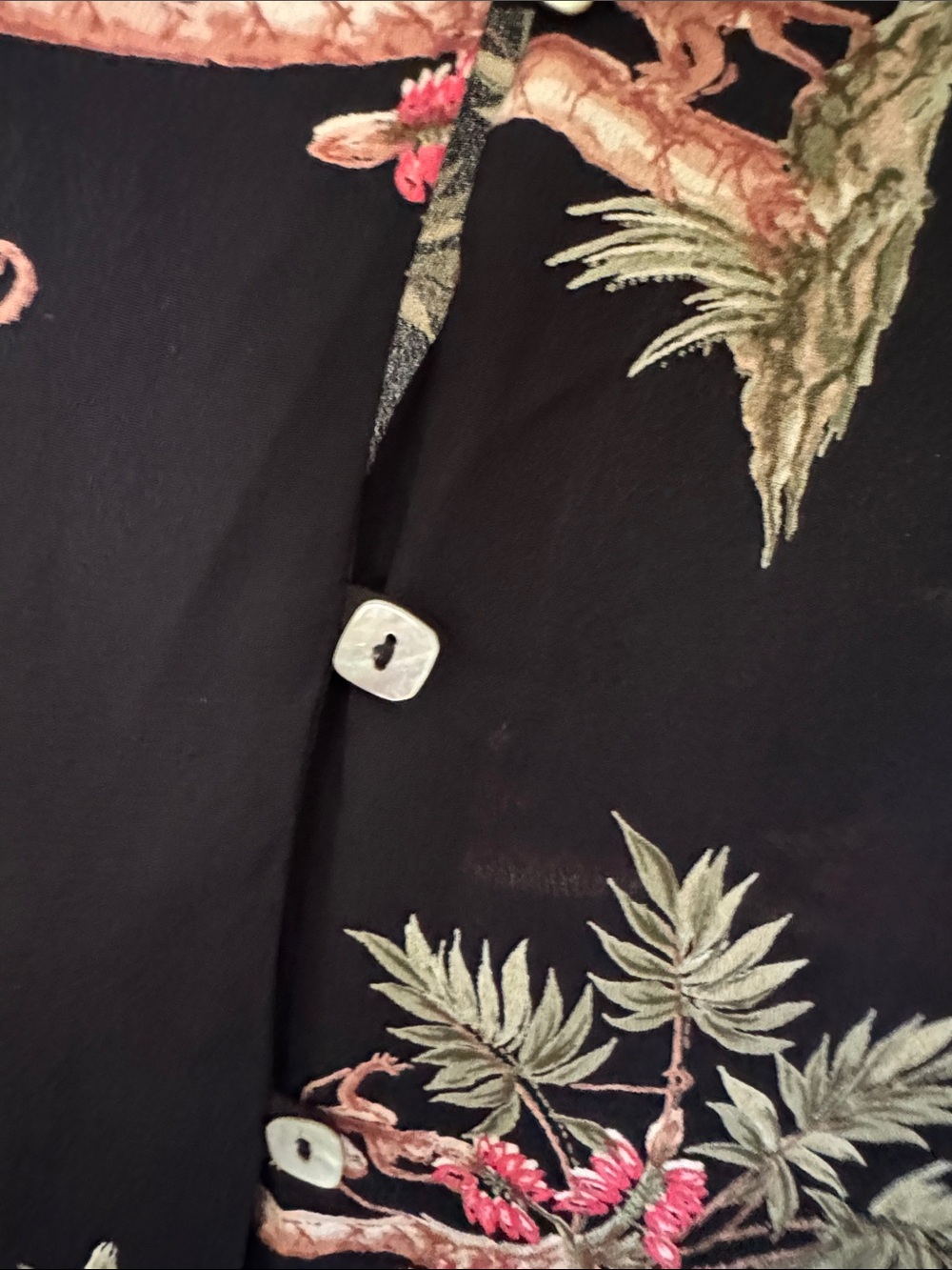 Loco Lindo monkey & palm tree button down blouse - L - Picture 5 of 5